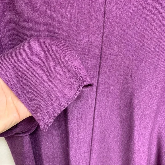 Eileen Fisher Purple Cotton Silk Blend Oversized Sweater Top Sz L Laggenlook - Picture 5 of 10